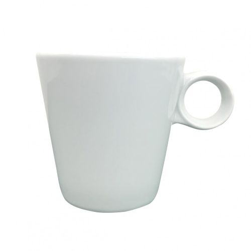 Witte Lukas koffie SET met een inhoud van 16 cl. zowel kopje als schotel geschikt voor bedrukken